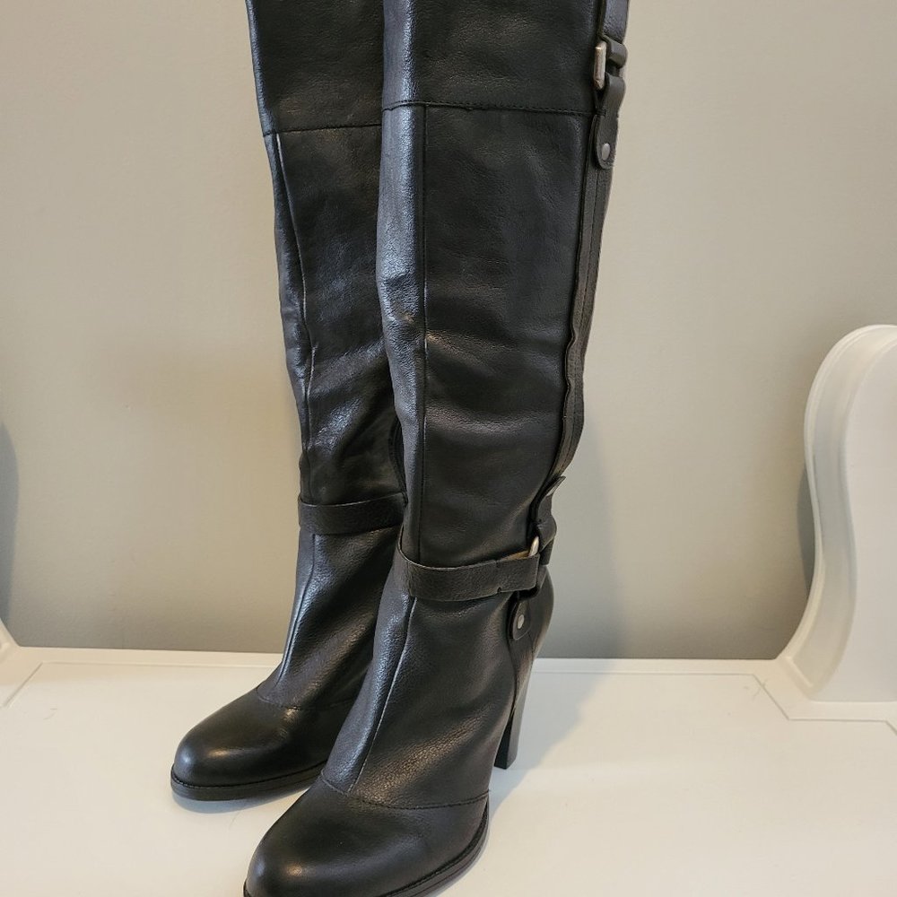 Nine West Knee High Heeled Leather Boots